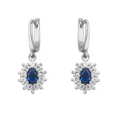 Cercei argint cu tortita si piatra albastra DiAmanti Z1099DER_BL-DIA